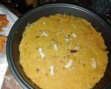 A picture of step 4 of Basan ka halwa.