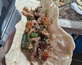 Foto del paso 9 de la receta: Tacos de pollo y carne con vegetales