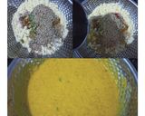 A picture of step 2 of Colocasia Leaves Patra / Gujarati Arbi Patra.