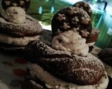 Foto del passaggio 7 della ricetta Bignè al cacao con crema pandistelle e panna #febbraioincucina