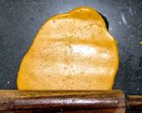 A picture of step 5 of Frying Besan papdi.