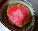 A picture of step 6 of Holi special Vanilla colourful cake.