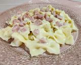 Foto del paso 13 de la receta: 🍝 Farfalle caseros con salsa bechamel de jamón y oliva 🍝 - 🍝 Fideos moñitos caseros con semolín🍝