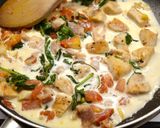Spenótos-tejszínes-baconos tészta recept fázis 4 fotója
