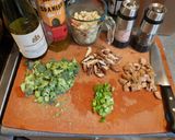 A picture of step 1 of Orechiette - straying from the original recipe.