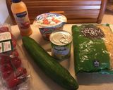 A picture of step 1 of Pasta salad with herb chicken (cestovinový šalát s kuracím mäsom).