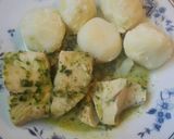 A picture of step 6 of Boiled White Fish with Canary Island Green Mojo Sauce.