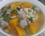 Hình bước làm 6 của món Canh bí đỏ đậu phộng