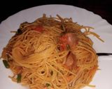 A picture of step 5 of Fried Spaghetti with Sausage.