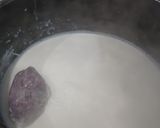 A picture of step 3 of Rose Flavour Basundi.