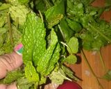 A picture of step 2 of Pudina rasam Madhu style.