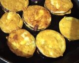 A picture of step 3 of Baingan Bhaja.