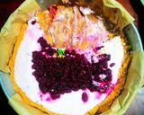 A picture of step 4 of Mulberry Yogurt pie.