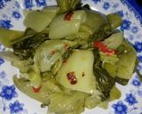 Hình bước làm 4 của món Cải chua trộn mắm đường