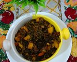 A picture of step 6 of Poi Saag and Potato Sabzi.