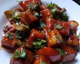 A picture of step 6 of #My Kids favourite dish contest Chilli Paneer.
