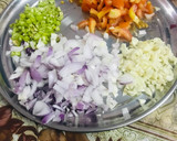 A picture of step 1 of Idli sambhar with chutney.