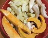 A picture of step 1 of Mashed matoke.