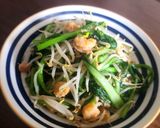 Hình bước làm 2 của món Ngồng cải hoa vàng xào tôm giá