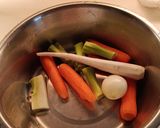 Zöldségleves májkrémes grízgaluskával #gluténmentes recept fázis 1 fotója