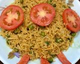 A picture of step 7 of Mattar pulao.