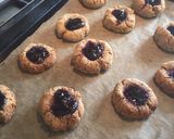 A picture of step 5 of Almond & Plum Jam Thumbprint Cookies (Gluten Free, Vegan).