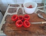 Foto del paso 2 de la receta: Tomates rellenos con atún y puré 🍅🍅