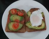 A picture of step 7 of My Grilled Chopped Pork, Avocado,Tomato & Poached Egg on Toast.