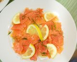 A picture of step 6 of Salmon Carappcio.