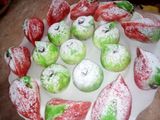 حلوة الفاكهة خوخ وتفاح