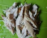 A picture of step 1 of Shredded chicken with cucumber salad.
