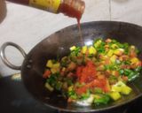 A picture of step 4 of ABC (aloo,beans,carrot) mix veg sabzi.
