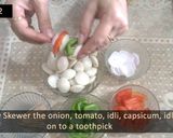 A picture of step 2 of Idli Tikka - Leftover Idli Innovative.