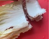 A picture of step 3 of Japanese mille feuille hot pot with pork belly and napa cabbage.