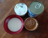 A picture of step 1 of Iced Coconut Coffee with Grass Jelly.