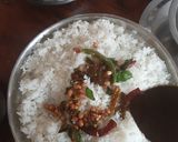 A picture of step 6 of Chintapandu pulihora / tamarind rice Andhra style.