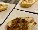 A picture of step 5 of Baked Pears with Gorgonzola and Walnuts (or Goat Cheese and Pine Nuts).