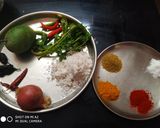 A picture of step 1 of Prawn curry with raw mango.