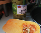 Foto del paso 1 de la receta: Crema de calabaza, judías verdes, queso y semillas