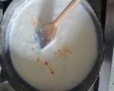 A picture of step 2 of Khoya kesar peda.