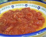 A picture of step 4 of Roasted red pepper and tomato salad.