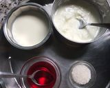 A picture of step 1 of Rose Lassi.