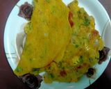 A picture of step 3 of Besan Chilla.