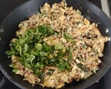 A picture of step 6 of Brahmi  leaves and egg subji.