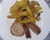 Baconbe göngyölt, sonkával és sajttal töltött karaj 🥓 recept fázis 2 fotója
