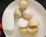 A picture of step 1 of Aloo Vadi.