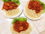 Spaghetti nấm và xúc xích bước làm 5 hình