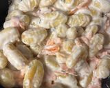 A picture of step 2 of Air Fryer Baked Gnocchi with Smoked Salmon and Mozzarella.