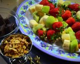 A picture of step 3 of Chocolate and Walnut Tutti Frutti Fondue.