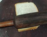 A picture of step 2 of Bread malai roll.